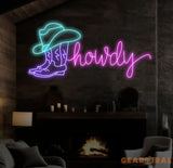 Howdy Cowboy Neon Sign Cowboy Boot Neon Sign Cowboy Boot And Hat Neon Sign Cowboy Hat Neon Sign Cowboy Shoe Led Sign
