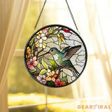 Hummingbirds and Wild Flowers Suncatcher Hummingbird Lovers Window Hanging Hummingbird Suncatcher Hummingbird Gifts