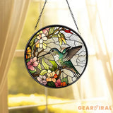 Hummingbirds and Wild Flowers Suncatcher Hummingbird Lovers Window Hanging Hummingbird Suncatcher Hummingbird Gifts