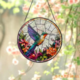 Hummingbirds and Wild Flowers Suncatcher Hummingbird Lovers Window Hanging Hummingbird Suncatcher Hummingbird Gifts