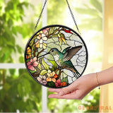 Hummingbirds and Wild Flowers Suncatcher Hummingbird Lovers Window Hanging Hummingbird Suncatcher Hummingbird Gifts