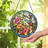 Hummingbirds and Wild Flowers Suncatcher Hummingbird Lovers Window Hanging Hummingbird Suncatcher Hummingbird Gifts