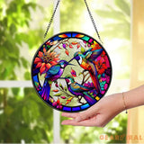 Hummingbirds and Wild Flowers Suncatcher Hummingbird Lovers Window Hanging Hummingbird Suncatcher Hummingbird Gifts