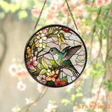 Hummingbirds and Wild Flowers Suncatcher Hummingbird Lovers Window Hanging Hummingbird Suncatcher Hummingbird Gifts