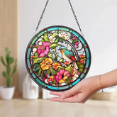 Hummingbirds and Wild Flowers Suncatcher Hummingbird Lovers Window Hanging Hummingbird Suncatcher Hummingbird Gifts