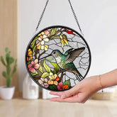 Hummingbirds and Wild Flowers Suncatcher Hummingbird Lovers Window Hanging Hummingbird Suncatcher Hummingbird Gifts