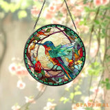 Hummingbirds and Wild Flowers Suncatcher Hummingbird Lovers Window Hanging Hummingbird Suncatcher Hummingbird Gifts