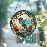 Hummingbirds and Wild Flowers Suncatcher Hummingbird Lovers Window Hanging Hummingbird Suncatcher Hummingbird Gifts