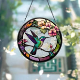 Hummingbirds and Wild Flowers Suncatcher Hummingbird Lovers Window Hanging Hummingbird Suncatcher Hummingbird Gifts