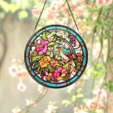 Hummingbirds and Wild Flowers Suncatcher Hummingbird Lovers Window Hanging Hummingbird Suncatcher Hummingbird Gifts