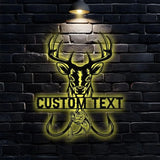 Hunting and Fishing Metal Sign Personalized Family Name Led Metal Sign Outdoor Door Decor Address Wall Art Perfect Gift