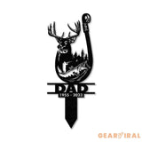 Hunting Dad Memorial Stake Metal Fishing In Heaven Hunter Memorial Gifts Garden Stake Grave Marker Metal Yard Decor
