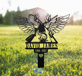 Hunting Memorial Plaque Stake - Hunter memorial plaque - Hunting Memorial Cross For Grave - Memorial Garve Maker