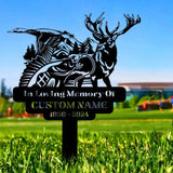 Hunting Memorial Remembering Stake Personalized Metal Garden Marker Memorial Metal Sign Sympathy Gift Grave Marker