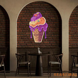 Icecream Cones Cartoon Artwork Led Neon Sign Light