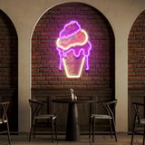 Icecream Cones Cartoon Artwork Led Neon Sign Light