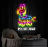 I’d Hit That Pinata LED Sign - Fun Pinata Neon Light Festival Room Decor Fiesta Party LED Wall Art Colorful Neon Sign