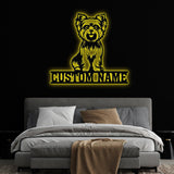 Custom Monogram Metal Sign, Family Name Sign, Yorkie Dog Metal Sign, Yorkie Family Name Gift, Yorkie Gift, Gift For Pet Lover