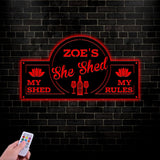 Personalized ‘My Shed, My Rules’ Sign – Perfect She Shed Gift! Ideal for garden decor, women’s cave, or a special gift for your wife