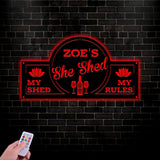 Personalized 'My Shed, My Rules' Sign - Perfect She Shed Gift! Ideal for garden decor, women's cave, or a special gift for your wife
