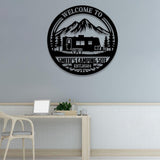 Personalized Welcome To Our Campsite Metal Sign, Custom Name Camper's Sign, Metal Outdoor Camping Sign, RV Campground Sign, Camper Gifts