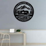 Personalized Welcome To Our Campsite Metal Sign, Custom Name Camper's Sign, Metal Outdoor Camping Sign, RV Campground Sign, Camper Gifts