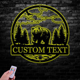 Custom Wilderness Bear Cabin Sign, Mountain Decor, Personalized Metal Bear Sign, Cabin Decor, Outdoor Bear Decor, Rustic Cabin Bear Sign