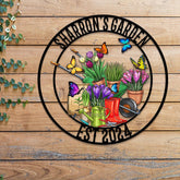 Custom Name Garden Tools Sign, Custom Metal Hanging Garden Plaque, Personalized Metal Gardening Present, Gardener Name Sign, Yard Decor