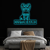 Custom Monogram Metal Sign, Family Name Sign, Yorkie Dog Metal Sign, Yorkie Family Name Gift, Yorkie Gift, Gift For Pet Lover