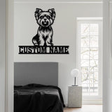 Custom Monogram Metal Sign, Family Name Sign, Yorkie Dog Metal Sign, Yorkie Family Name Gift, Yorkie Gift, Gift For Pet Lover