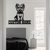 Custom Monogram Metal Sign, Family Name Sign, Yorkie Dog Metal Sign, Yorkie Family Name Gift, Yorkie Gift, Gift For Pet Lover