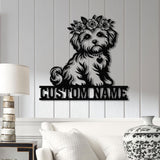 Custom Monogram Metal Sign, Family Name Sign, Maltipoo Dog Metal Sign, Maltipoo Family Name Gift, Maltipoo Gift, Gift For Pet Lover.