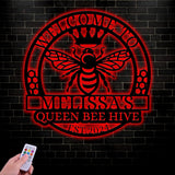 Custom Bee Farm Sign: Personalized Honey Bee Decor for Garden, Welcome Family Bee Sign. Perfect Gift for Gardeners & Beekeepers.