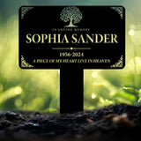 Personalized Memorial Metal Plaque: Custom name & dates for a heartfelt garden marker. A touching sympathy gift to honor and remember