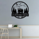 Custom Wilderness Bear Cabin Sign, Mountain Decor, Personalized Metal Bear Sign, Cabin Decor, Outdoor Bear Decor, Rustic Cabin Bear Sign