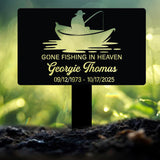Custom Fishing Memorial Plaque - Gone Fishing in Heaven Tribute Sign - Personalized Memorial Garden or Yard Plaque for Fishermen