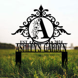 Personalized Garden Stake Sign - Custom Last Name Monogram. Perfect for birthdays, anniversaries, or housewarmings.