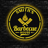 Personalized Metal Barbecue Wall Sign, Custom Grill Sign for Outdoors, Large BBQ Sign, Barbecue Wall Art Decor, Perfect Custom Gift