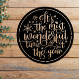 It's The Most Wonderful Time Of The Year Metal Stake, Outdoor Christmas Decor, Holiday Yard Decorations, Merry Christmas Sign