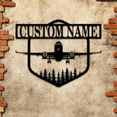 Personalized Airplane Hangar Metal Sign, Custom Pilot Decor for Aviation Enthusiasts, Aircraft Wall Art, LED Hangar Sign, Aviation Gift