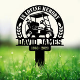 Personalized Golf Cart Memorial Stake Metal, Golfer Memorial Gift, Golfer Dad Sympathy, Grave Marker, Metal Sign, Gardening Gift