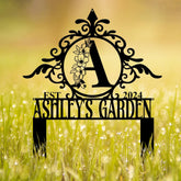 Personalized Garden Stake Sign - Custom Last Name Monogram. Perfect for birthdays, anniversaries, or housewarmings.