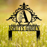 Personalized Garden Stake Sign - Custom Last Name Monogram. Perfect for birthdays, anniversaries, or housewarmings.