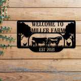 Custom Metal Farm Sign, Personalized Farm Name Sign, Large Ranch Metal Sign, Farmhouse Christmas Decor, Farmville Wall Art