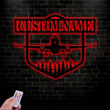 Personalized Airplane Hangar Metal Sign, Custom Pilot Decor for Aviation Enthusiasts, Aircraft Wall Art, LED Hangar Sign, Aviation Gift