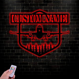 Personalized Airplane Hangar Metal Sign, Custom Pilot Decor for Aviation Enthusiasts, Aircraft Wall Art, LED Hangar Sign, Aviation Gift