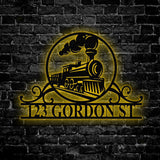 Personalized Train Metal Address Sign, Custom Metal House Number Sign, Metal Street Address Plaque Outdoor Wall Art, Front Door Signs