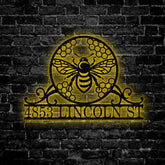 Personalized Bee Metal Address Sign, Custom Metal House Number Sign, Metal Street Address Plaque Outdoor Wall Art, Front Door Signs