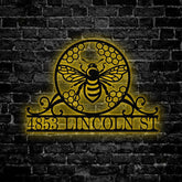 Personalized Bee Metal Address Sign, Custom Metal House Number Sign, Metal Street Address Plaque Outdoor Wall Art, Front Door Signs