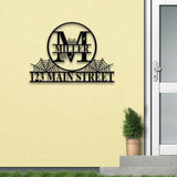 Personalized Metal Halloween Address Sign, Custom Metal House Number Sign, Metal Street Address Plaque Outdoor Wall Art, Front Door Signs